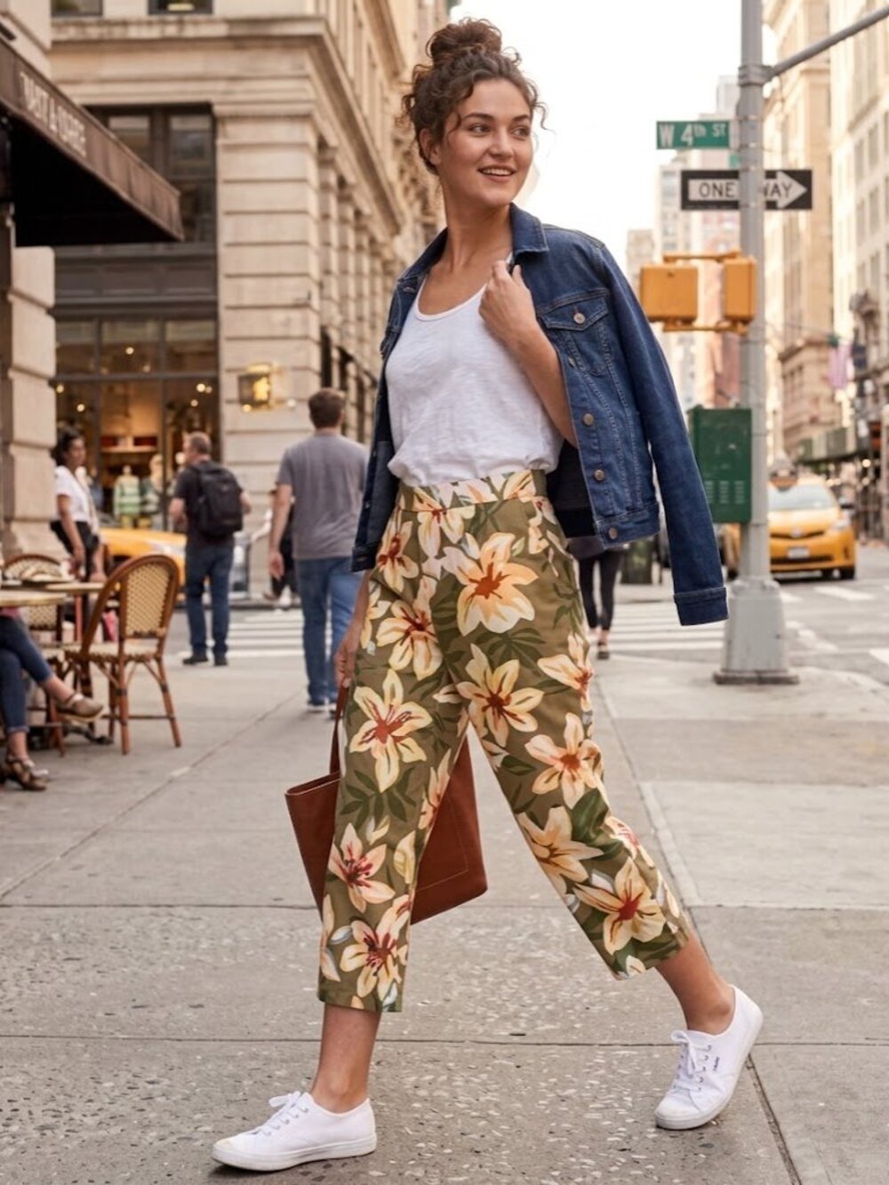 Bill Blass Mid Rise Floral Capris Sz 10